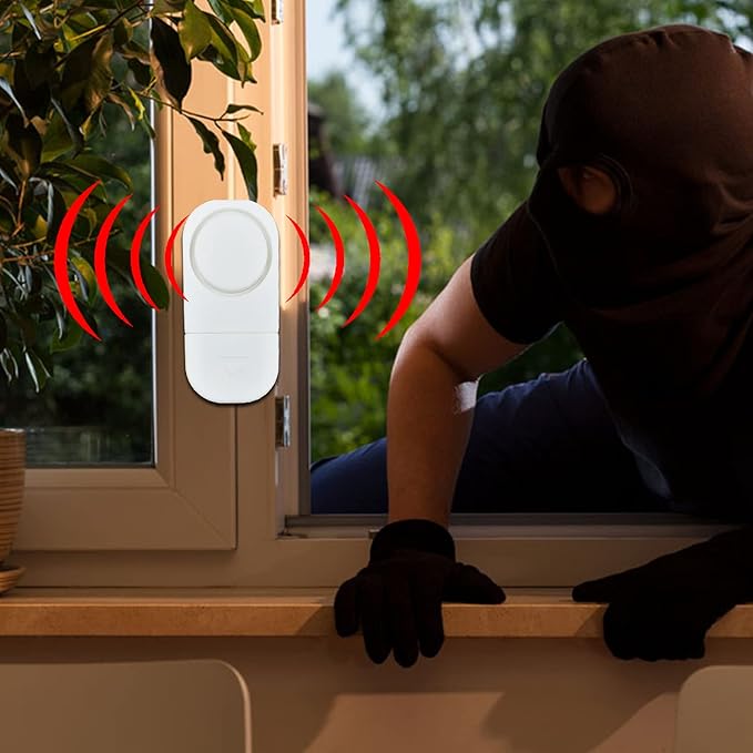 12 Pack Wireless Security Window/Door Alarm, Magnetic Sensor Door Window Burglar Alert Alarm Pool Alarms Super Loud for Home, Garage, Apartment, Dorm, RV and Office(Include Batteries)