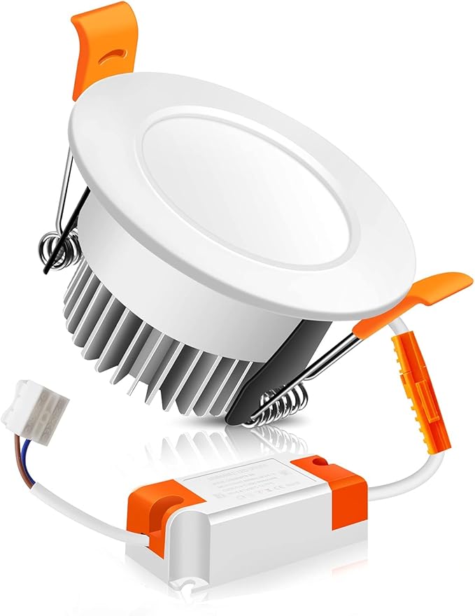 2 Inch LED Recessed Lighting Dimmable Downlight, 3W(35W Halogen Equivalent), 6500K Daylight White, CRI80, Recessed Lights with LED Driver for Living Room Hallway Stairwell Museum Showroom, 1 Pack