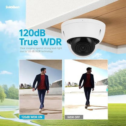 DahuaSecurity 4K 8MP PoE IP Camera, Outdoor Surveillance Dome Camera with Human Vehicle Detection, Home Camera IR Wired Cam with 98ft Night Vision IK10/IP67 (Dome-FB-8MP-a)
