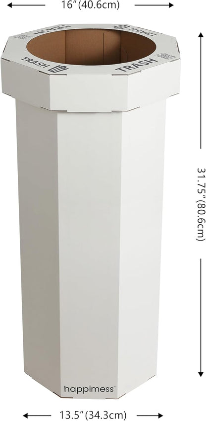 happimess Fleur 25 Gal Trash Can Bin, Limestone Beige, Set of 2