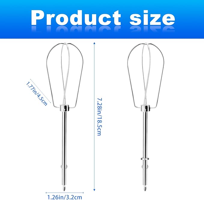 2pcs Hand Mixer Beaters Attachments Compatible with MX600B MX3200B MX1500W | Hand Mixer Beaters Attachments Compatible with MX Series Electric Hand Mixers for Cooking and Baking