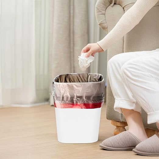 Trash Can - Small Waste basketbin - 1.8 Gallon- for Office,Home,Bathroom,Kitchen - White