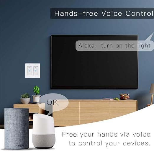 Zigbee Paddle Touch Smart Switch, Compatible with Alexa, Google Home, Hubitat, and HA, Neutral Wire Required (2)