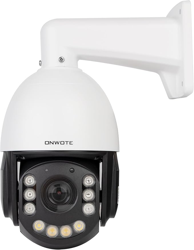 ONWOTE 20X Optical Zoom 4K PTZ PoE IP Security Camera, Auto Cruising& Human Tracking, AI Detection Trigger Color Night Vision, 360° Pan 95° Tilt, Two Way Talk, 262-328ft IR, Outdoor Commercial Camera