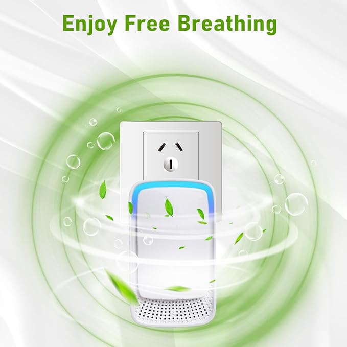 Plug In Air Ionizers for Home 3 Pack,Portable and Quiet Work Negative Ion Air Purifier for Home, Bedroom, Office,Living Room,Pet Room,Small Air Cleaner(3)