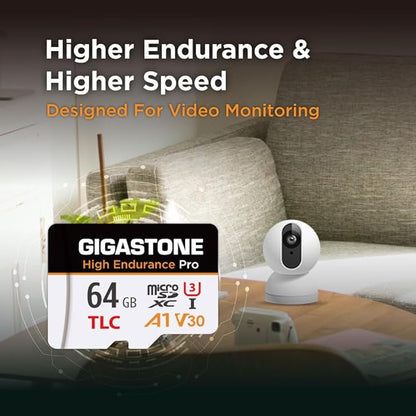 【5 Yrs Free Data Recovery】【Dash Cam】 GIGASTONE 64GB Micro SD Card 2-Pack, TLC High Endurance Pro, Speed Up to 95MB/s, Compatible with REDTIGER Rove VIOFO VANTRUE PRUVEEO, MicroSDXC UHS-I A1 V30 U3