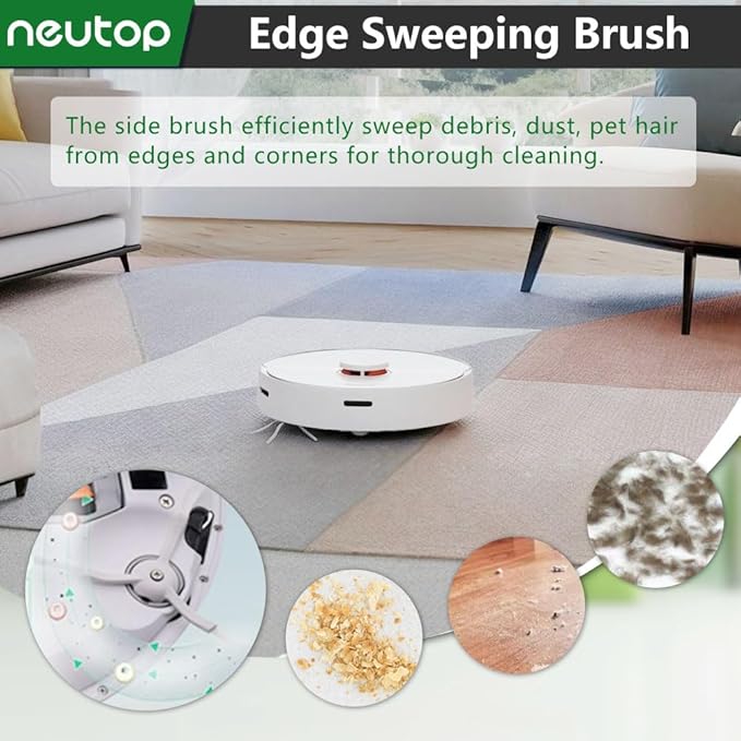 Replacement Side Brush, Compatible with Roborock S8, S8+ Pro Ultra, Q Revo, Q5, Q7, Q8 Max, S7 Max Ultra, S7 MaxV, S6, S6 Pure, S5, S4, E4, E20, E25, E35, S50 Robot Vacuum, 9-Pack