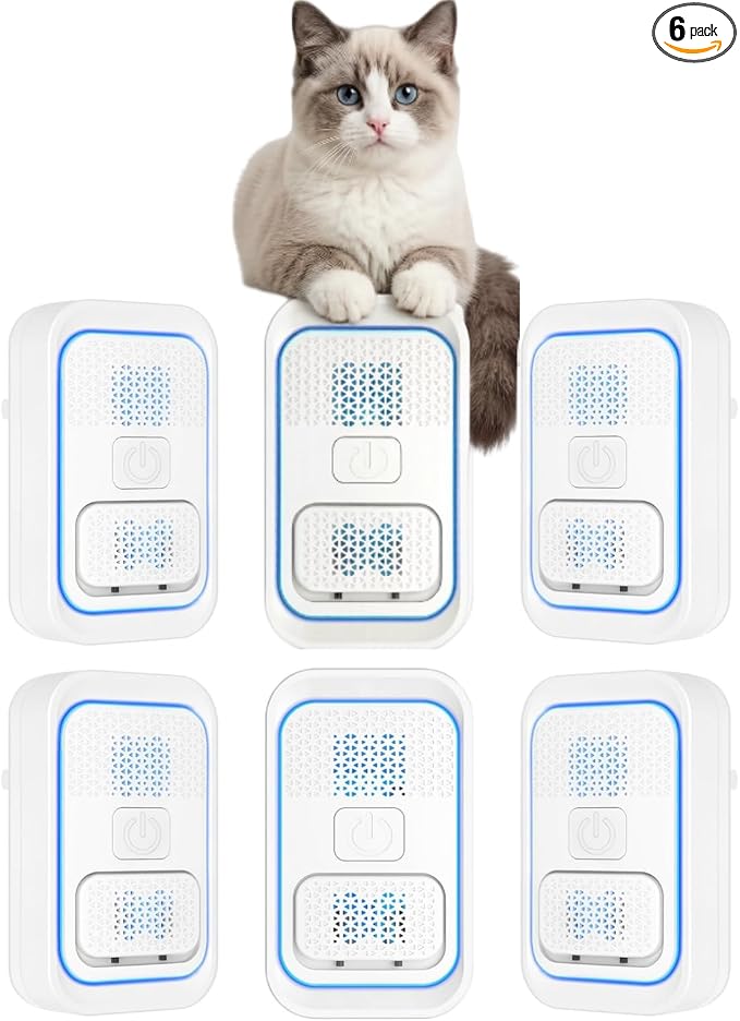 6 Pack Air Purifiers for Home, Filterless Negative Ion Air Ionizers, Quiet Cat Litter Deodorizer for Pet Odor, Smoke, Dust, Cooking Smell – Bedroom, Kitchen, Living Room,Litter Box Area