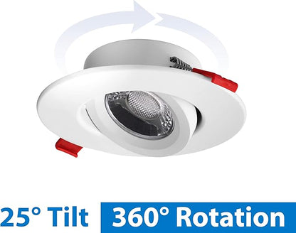 DGC 4-inch White Selectable Canless Adjustable Gimbal LED Recessed Downlight (DGC43120SRDWH)