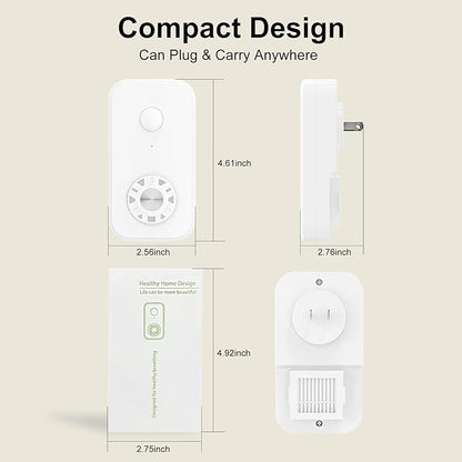 Plug In Negative Ion Air Purifier, with Colorful Night Light, with One Replacement Filter, for Home, Kitchen, Bathroom, Toilet