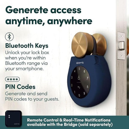 igloohome Keybox 3E Smart Lock Box – Large Key Safe w/Airbnb Sync (iOS/Android) – Remotely Generate Bluetooth-Keys & Pin Codes Without Internet