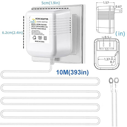 Visual Doorbell Power Adapter 18V 500mA Compatible with Ring Nest Eufy Wyze Arlo Wireless Video doorbell (393in/10M Cable Length)