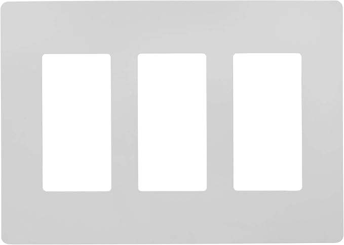 Faith Electric 3-Gang Decorator Screwless Wall Plate Child Safe Outlet Covers, 4.68" H x 6.6" L, Fits GFCI, USB Receptacles, Dimmers, and Lighting Controls, ETL Listed, White