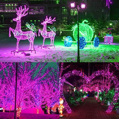 300 LED Halloween Lights, 98.5FT Halloween String Lights with 8 Lighting Modes, Waterproof & Connectable Mini Light, Plug in for Indoor Outdoor Holiday Christmas Party Bedroom Decorations (Purple)