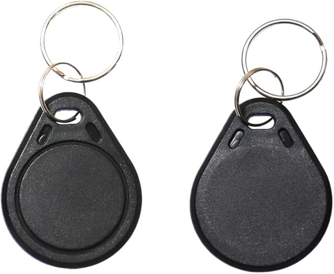 ETEKJOY 100PCS 13.56MHz RFID Key Fob Proximity IC Card ISO14443A Token Tag for Electronic Smart Door Lock, Compatible with MIFARE Classic 1K Card M1, Read-Only (Black)