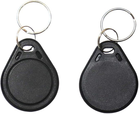 ETEKJOY 100PCS 13.56MHz RFID Key Fob Proximity IC Card ISO14443A Token Tag for Electronic Smart Door Lock, Compatible with MIFARE Classic 1K Card M1, Read-Only (Black)