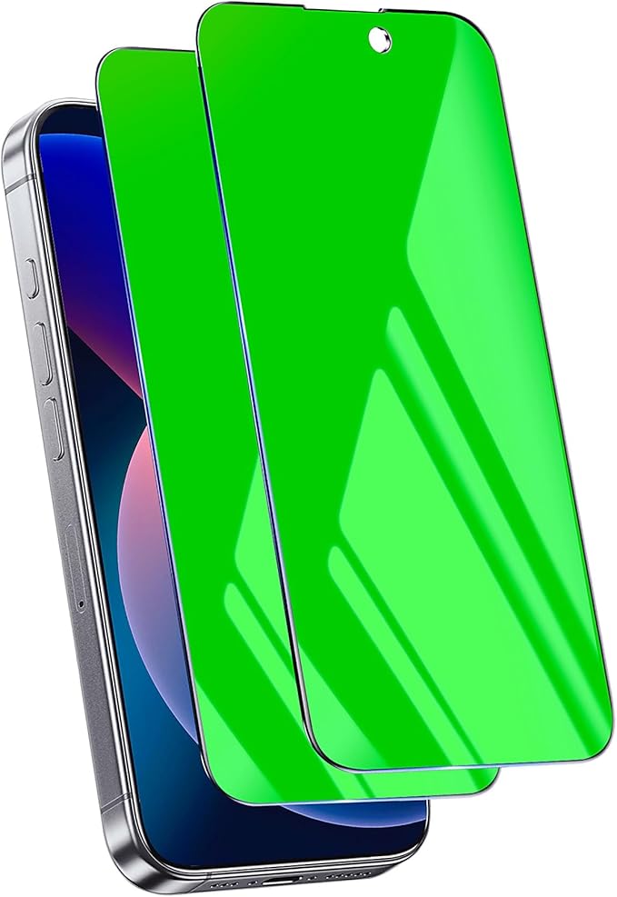 2 Pack for iPhone 13 Pro Max/14 Plus Privacy Screen Protector Tempered Glass 6.7 inch Private Protective Film Anti-Blue Light Anti Spy No-Bubble Gradient Green [HD Clarity]