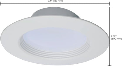 Satco LED Retrofit Downlight with Stepped Baffle, CCT Selectable 2700K/3000K/3500K/4000K/5000K, 5-6 Inch Round (High Lumen), White