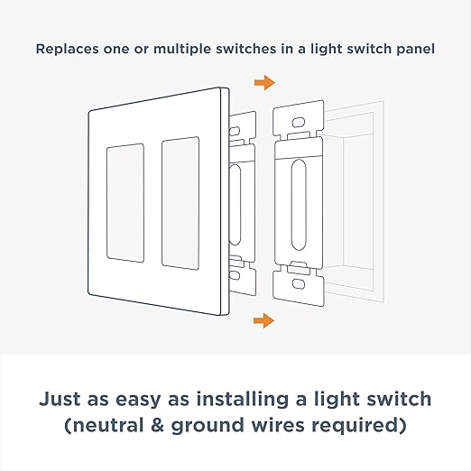 Brilliant Smart Dimmer Switch (White) — Compatible with Alexa, Google Assistant, Apple HomeKit, Hue, LIFX, SmartThings, TP-Link, Wemo and More