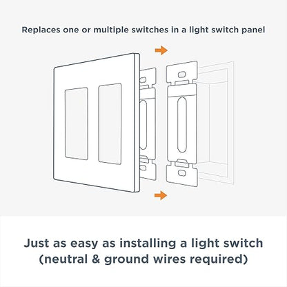 Brilliant Smart Dimmer Switch (White) — Compatible with Alexa, Google Assistant, Apple HomeKit, Hue, LIFX, SmartThings, TP-Link, Wemo and More