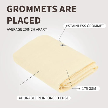 LOVE STORY Custom Size 3'x47' Butter Cream Balcony Privacy Screen,UV Block Privacy Fence Screen,90% Shield for Outdoor Pool Garden Apartment Railing