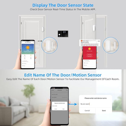 LWOHSI PG108 Alarm System for Home Security,WiFi+GSM 4G DIY Alarm Kit with Phone APP Alert, Door/Window Sensor, Remote, Compatible with Alexa and Google for House, Apartment