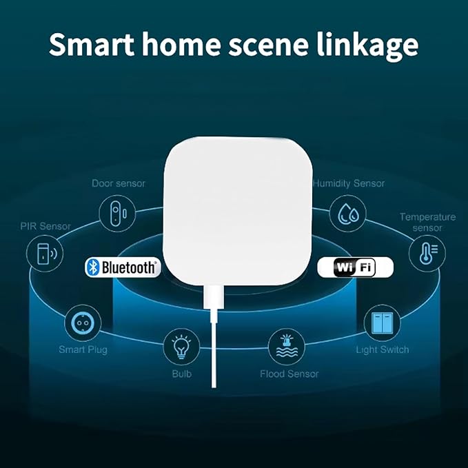 Bluetooth SIG Mesh Wireless Hub Gateway, 2.4GHz WiFi Required, Compatible with Alexa, Google Home, IFTTT, Works with Tuya/Smartlife APP, Smart Bridge for Home Automation Devices