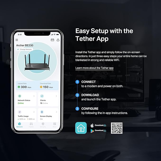 TP-Link Dual-Band BE3600 Wi-Fi 7 Router Archer BE230 | 4-Stream | 2×2.5G + 3×1G Ports,USB 3.0,2.0 GHz Quad Core,4 Antennas-| VPN,EasyMesh,HomeShield,MLO,Private IOT-| Free Expert Support,(Pack of 6)