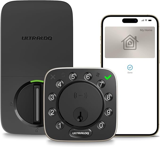 ULTRALOQ Bolt NFC, World's First Smart Lock with Apple Home Key and Android NFC Tap to Unlock, Built in Wi-Fi Deadbolt, Remote Control, Works with HomeKit, Alexa, Google, 1 Year Battery, BHMA Cert.