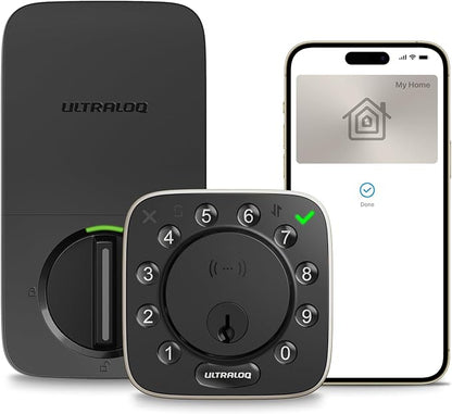 ULTRALOQ Bolt NFC, World's First Smart Lock with Apple Home Key and Android NFC Tap to Unlock, Built in Wi-Fi Deadbolt, Remote Control, Works with HomeKit, Alexa, Google, 1 Year Battery, BHMA Cert.