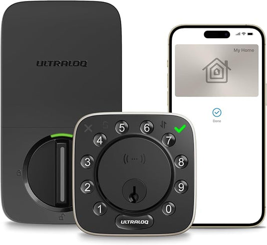 ULTRALOQ Bolt NFC, World's First Smart Lock with Apple Home Key and Android NFC Tap to Unlock, Built in Wi-Fi Deadbolt, Remote Control, Works with HomeKit, Alexa, Google, 1 Year Battery, BHMA Cert.