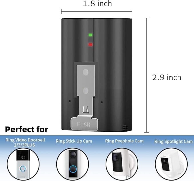 2-Pack 6040mAh Replacement Battery with Charger Station for Ring-Doorbell Camera 2/3/3 Plus/4, Spotlight and Stick Up Cam, Rechargeable Upgraded Lithium Li-ion Batteries 3.65V