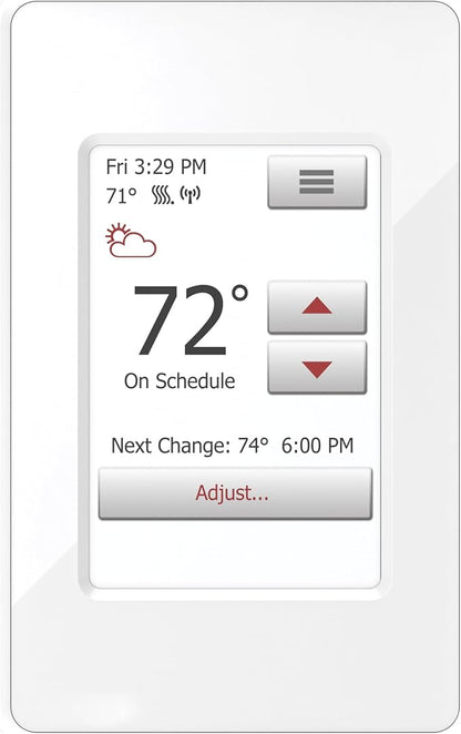 WarmlyYours UWG4-4999 nSpire Touch WiFi Programmable Smart Thermostat, with Touchscreen, Class A GFCI, and Floor Sensor (White)