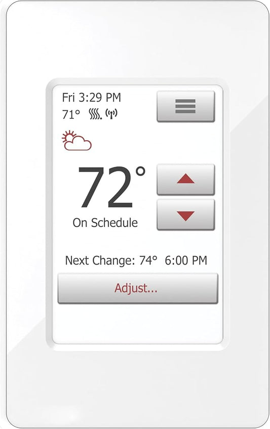 WarmlyYours UWG4-4999 nSpire Touch WiFi Programmable Smart Thermostat, with Touchscreen, Class A GFCI, and Floor Sensor (White)