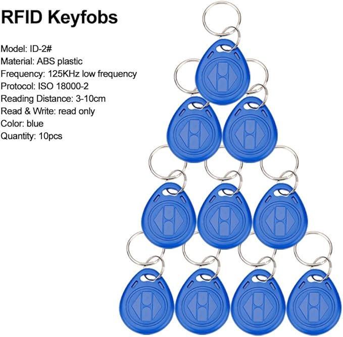 LIBO Waterproof Access Control Keypad Proximity RFID Controller, Suitable for Single Door Entry System, Support 1000 Users, Including 10pcs 125KHz RFID Keyfobs with Rainproof Cover