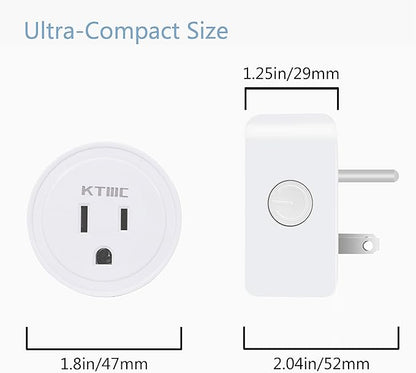 KTMC Smart Plug 4 Pack, Alexa & Google Home Compatible, No Hub Required, Remote Control, ETL Certified