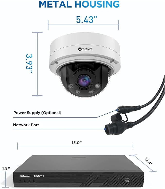 4COVR 4K 16 Channel Security Camera System PoE with 4TB HDD, LY57BA8M1612