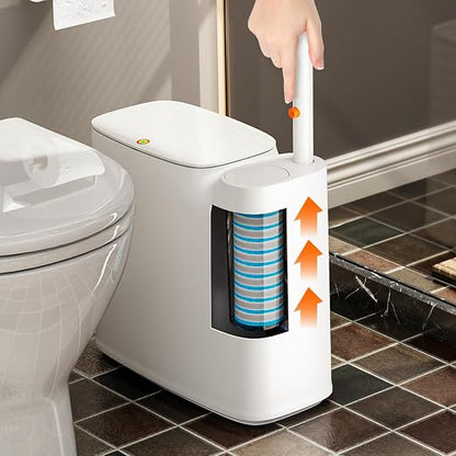 CTIME 3 in 1 Bathroom Trash can with toilert Brush,36 Refills