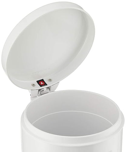 simplehuman 4.5 Liter Bathroom Trash Can, White Steel, Pack of 6