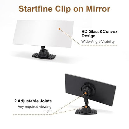 Stick-on Desk Security Mirror Convex Office Cubicle Mirror to See Behind You for Safety Rear-View Monitor for Work Station Cubicle Desk Computer PC Car(Rectangle 6.69"x2.95" Frameless)
