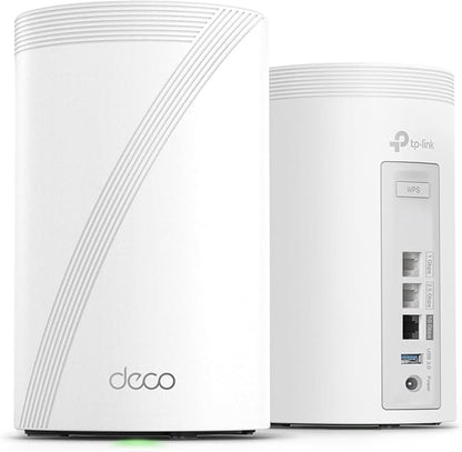 TP-Link Deco 7 Pro BE14000 Tri-Band Wi-Fi 7 Whole Home Mesh System | 8-Stream 14 Gbps | 10 Gbps WAN/LAN Port | Up to 8100 Sq.ft, 200 Devices Capacity | 320 MHz, HomeShield, AI-Roaming (BE67 2-Pack)