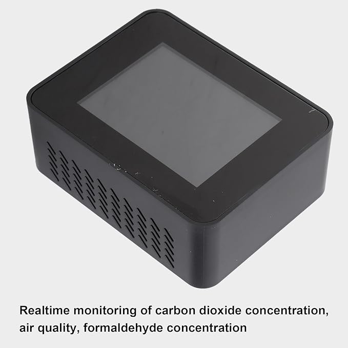 Fockety Mini CO2 Detector, Portable Detector CO2 Monitor Meter Air Quality Monitor Carbon Dioxide Detector Portable Temperature and Humidity Detector for Travel Home Indoor