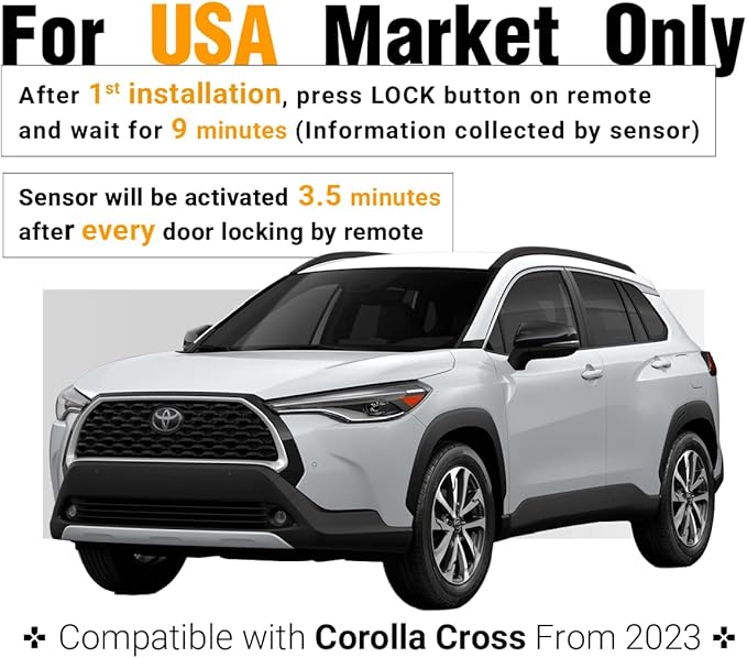 Fits for Corolla Cross 2026 2025 2024 2023, with Valet Mode, Plug & Play Smart Sensor System, Anti-Theft for Wheels, Catalytic Converter, Window Breakage Protection & Power Window Controller