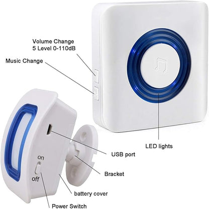 EverNary Caregiver Pager Indoor Motion Sensor Alarm Room Bed Alarms and Fall Prevention for Elderly Dementia Patients/Mailbox Alert Device for Home (2 Pager+1 Sensor)