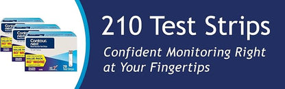 Ascensia Contour Next Blood Glucose Diabetes Test Strips 210 Count (3x70ct) | For Diabetes, Accurate, No Coding, Second-Chance Sampling, Compatible With All Contour Next Meters, Easy Blood Sugar Testing