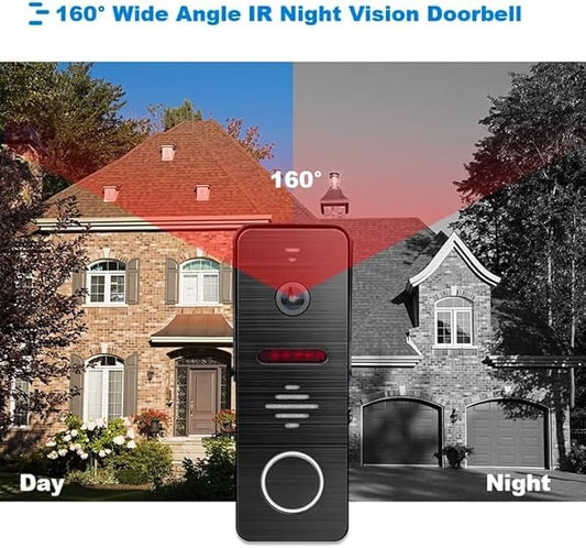 Wired Video Doorbell Apartment Intercom System,10 Inch Touch Screen Monitor,Motion Detection TUYA WiFi Smart Home Video Intercom Door Phone Kits for Home Villa (1 doorbell+1 Monitor)