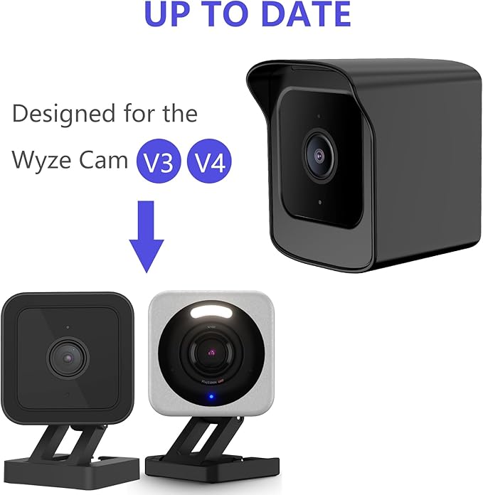PEF Mount for All-New Wyze Cam V4/Cam V3, Weatherproof Protective Cover and 360 Degree Adjustable Wall Mount Solid Housing for Wyze V4 and V3 Outdoor Indoor Smart Home Camera System (Black, 2 Pack)