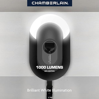 Chamberlain B4643T Smart Built in Camera-myQ Smartphone Controlled-Ultra Quiet, Strong Belt Drive, Blue Garage Door Opener