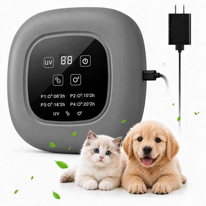 Air Purifier for Home with Ozone & Negative Ion, Ionic Air Purifier for Pet Smell, Smoke, Musty, Dust, Plug-in Air Ionizer for Bedrooms, Kitchens, Bathrooms, Cars and Offices, USB Powered(Medium Grey)