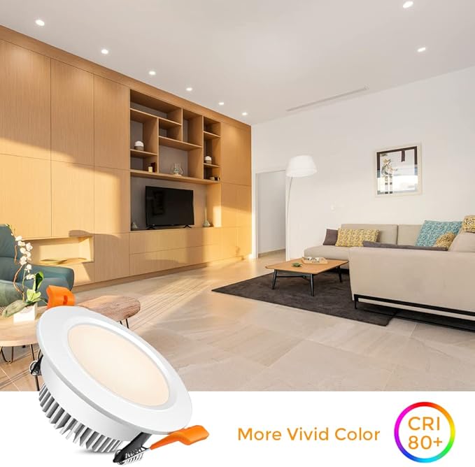 LEDLightsWorld 3 Inch LED Recessed Lighting Dimmable Downlight, 5W (40W Halogen Equivalent), 4000K Nature White, CRI80, Recessed Light with LED Driver (8 Pack)